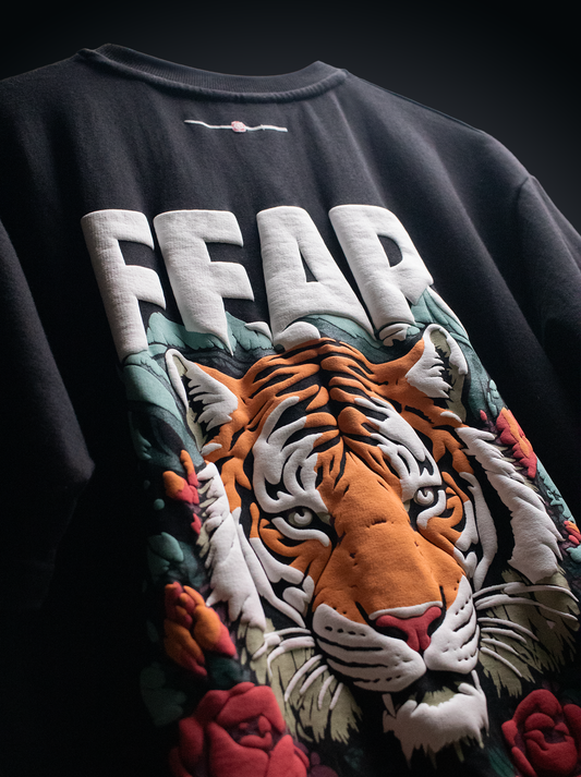 Fear Nothing Tiger Tee Black [Unisex // Oversized]